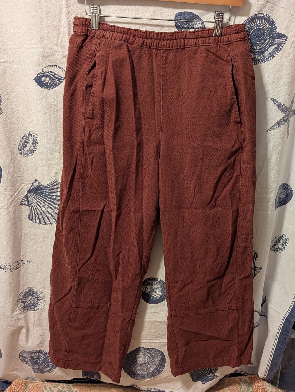 Pilcro Izzie Pull On Pants Chestnut Jacquard Sz Small Excellent Condition